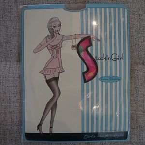 Stocking Girl - Opaque Printed Tights, Pink-Trop